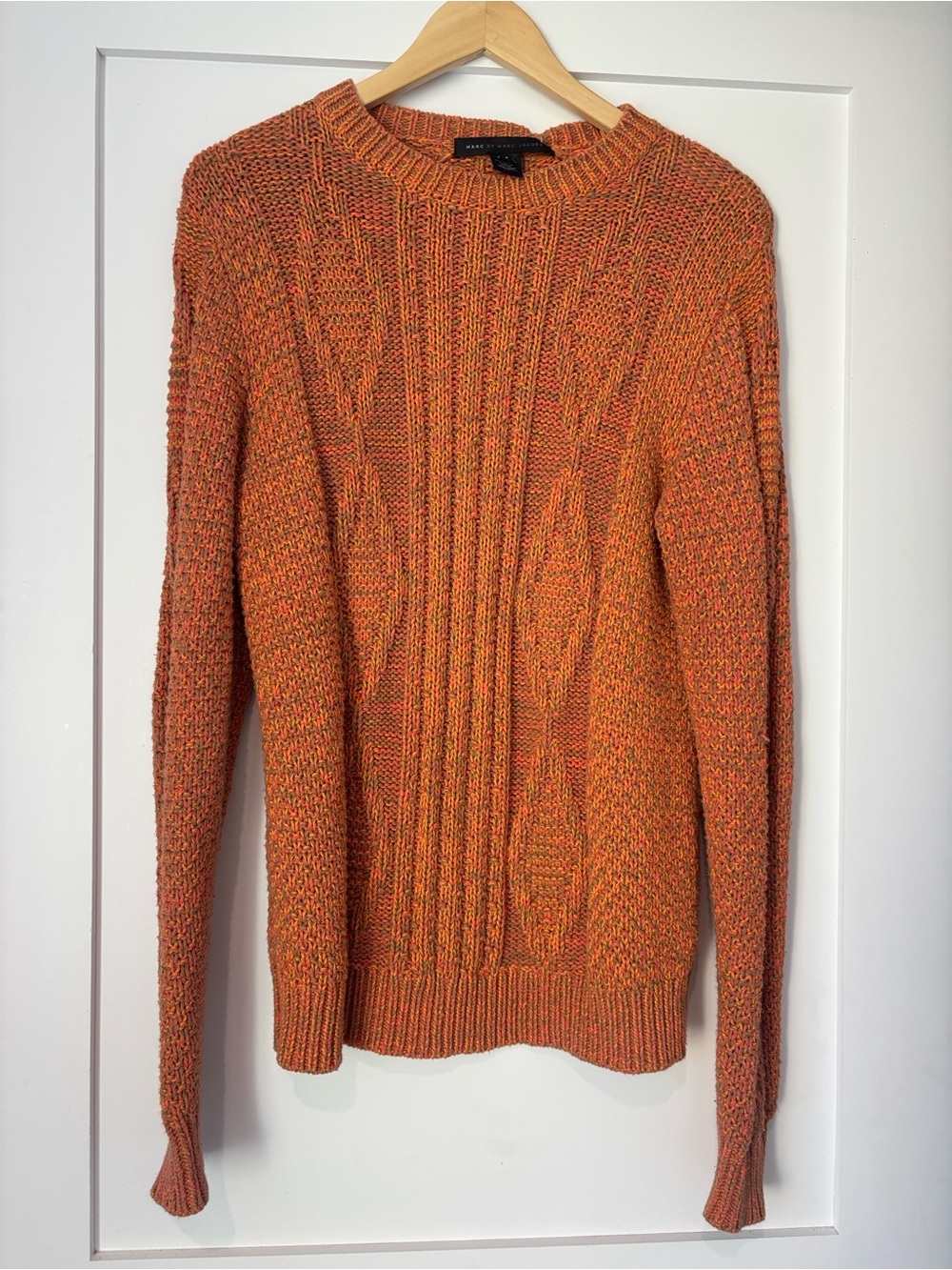 Marc by Marc Jacobs Bright Salmon Multi Cable Knit Sweater S